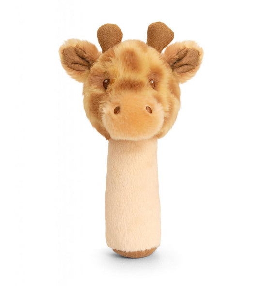 Soft giraffe baby rattle stick made from eco-friendly materials. 