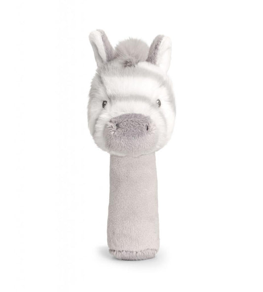 Soft zebra baby rattle stick made from eco-friendly materials.